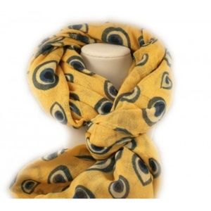 EVIL EYE COTTON SCARF YELLOW